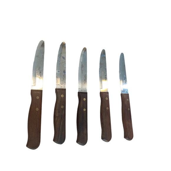 Vollrath 48148 cutlery - Set of 5 Wooden Handle Brazil Kitchen Set - Picture 1 of 7